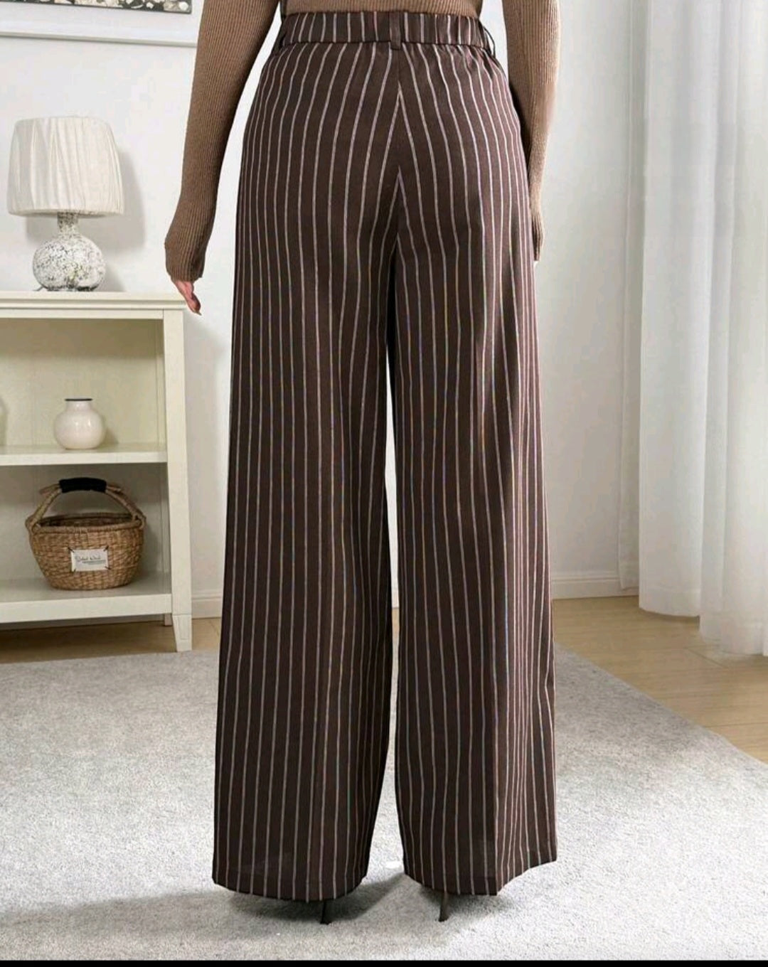 Brown stripped women's pants