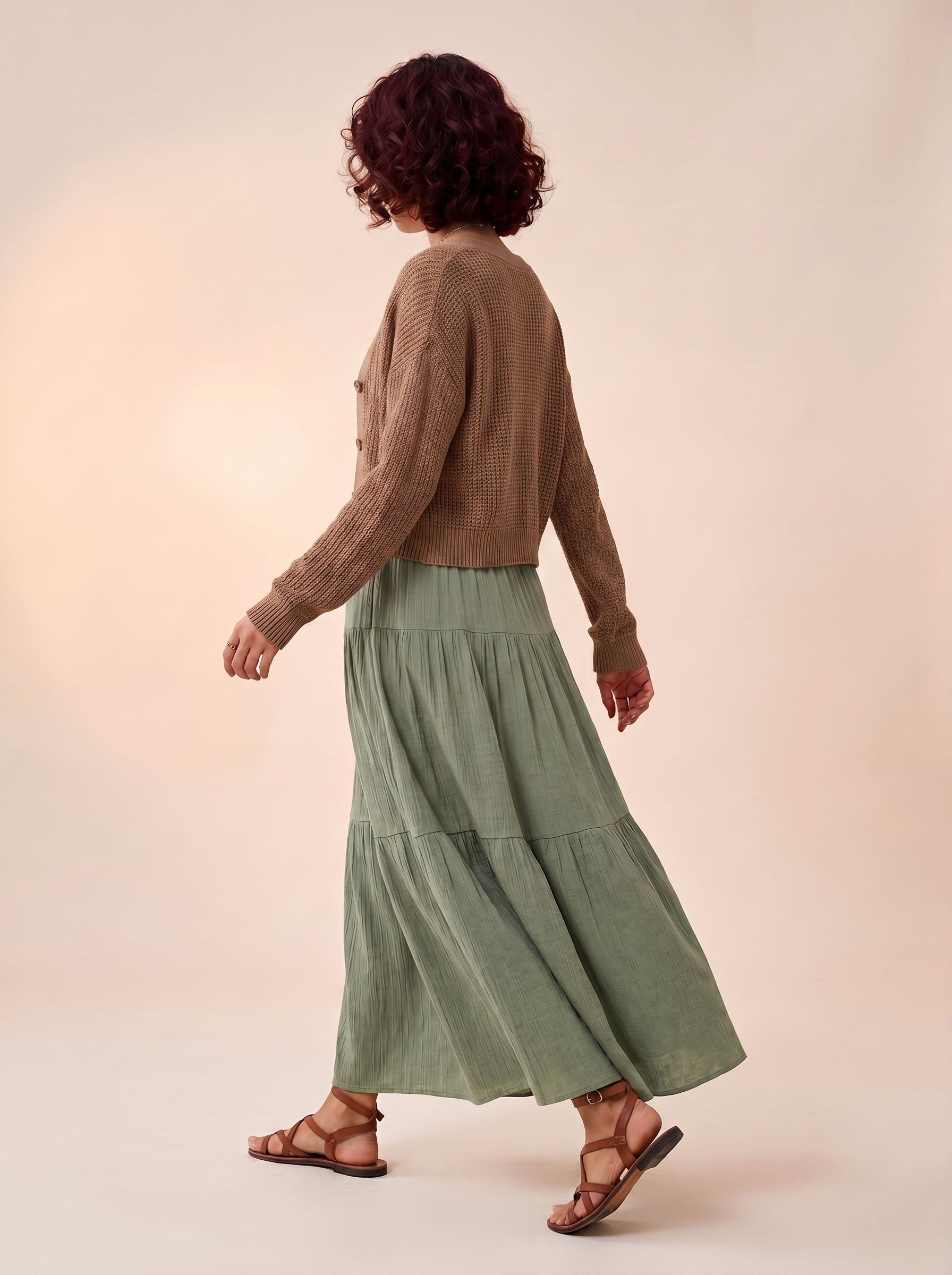 Maxi button detail skirt