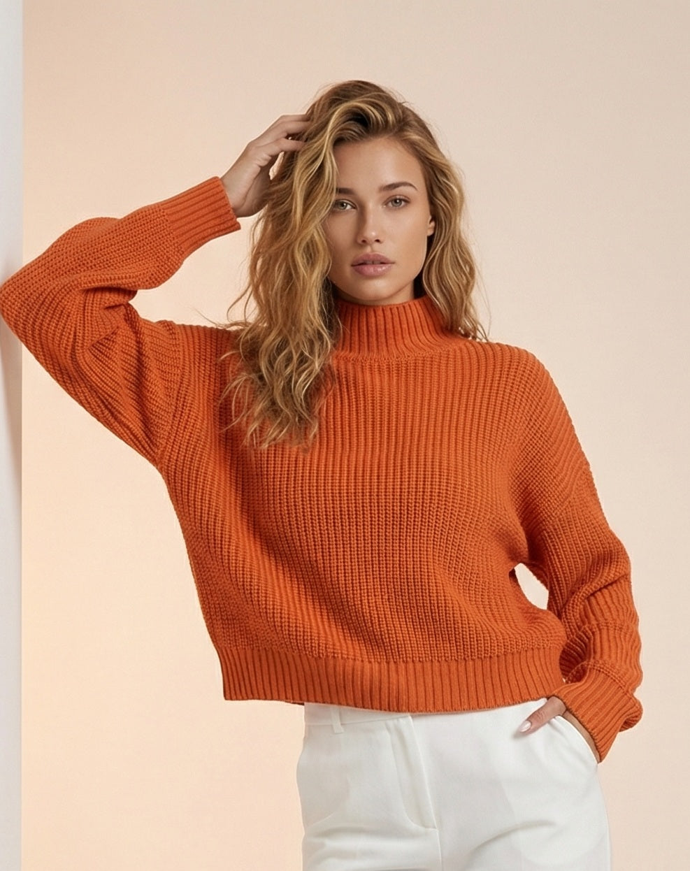 High neck sweater top