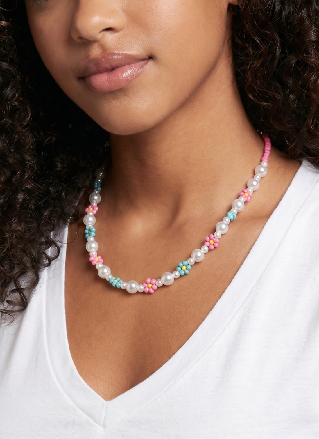Beaded flower necklace