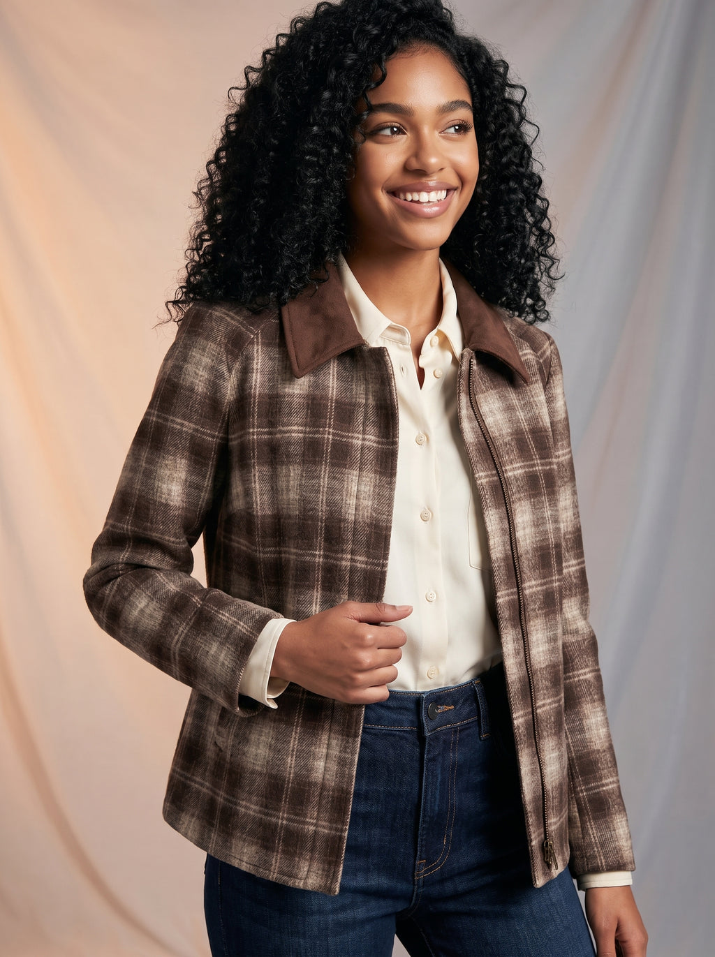 Brown checkered Jacket