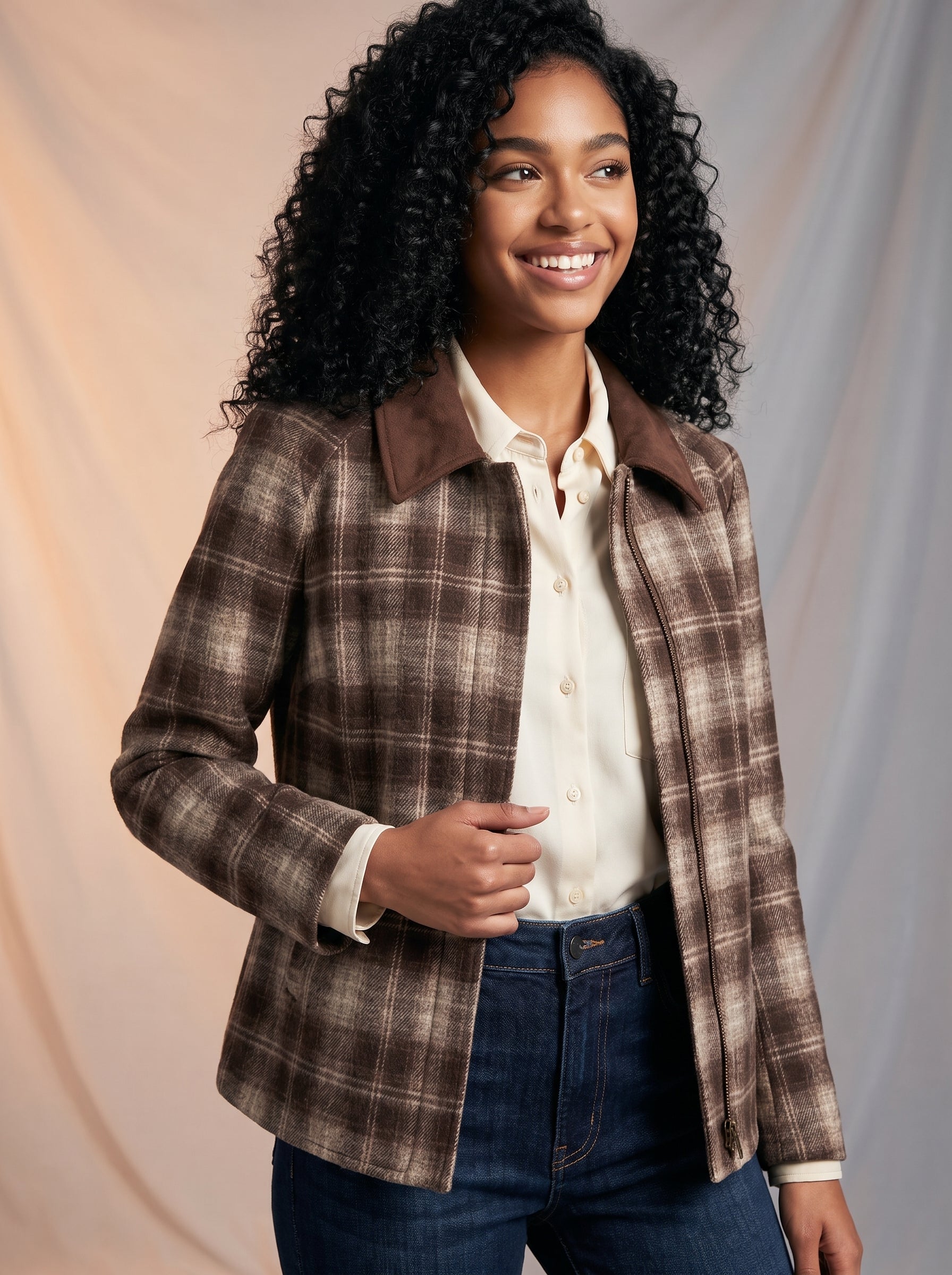 Brown checkered Jacket
