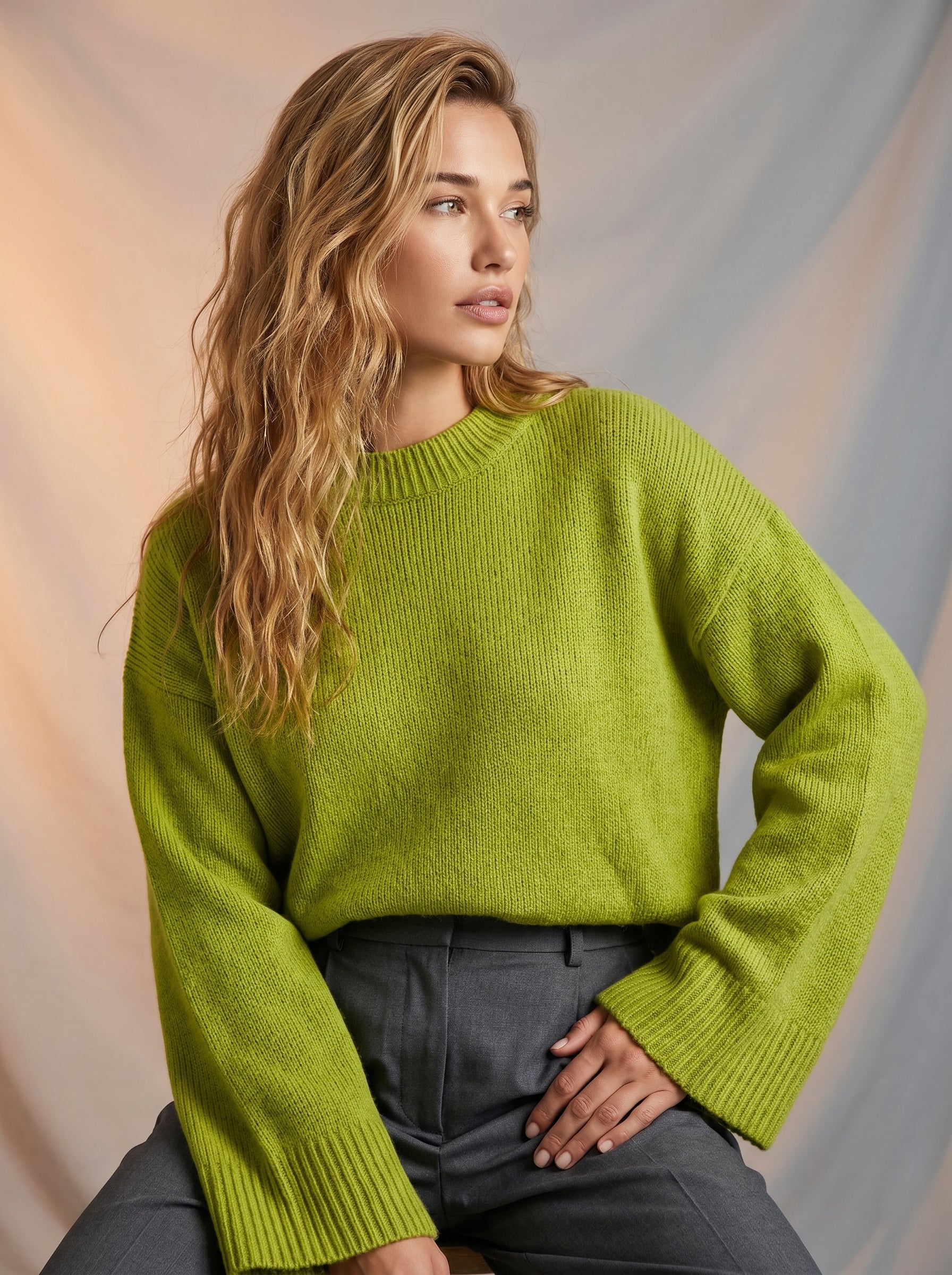 Mock neck flare sleeve Sweater