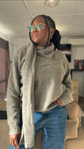 Soft knit scarf detail jumper