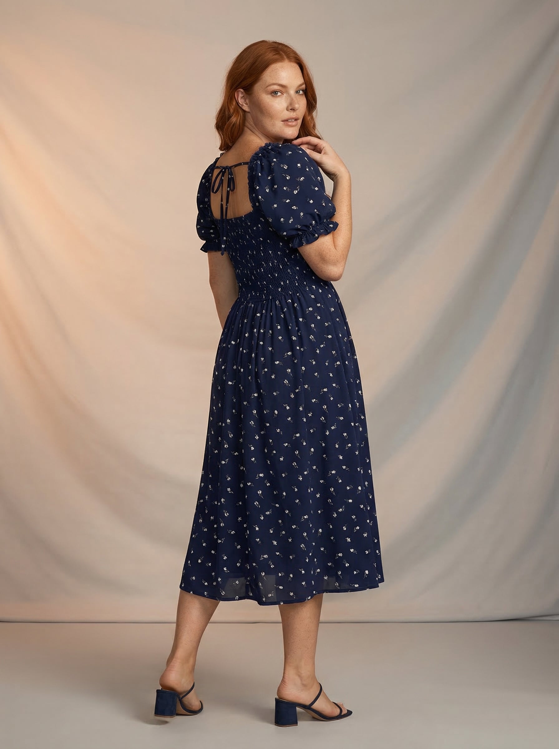Ditsy print floral dress