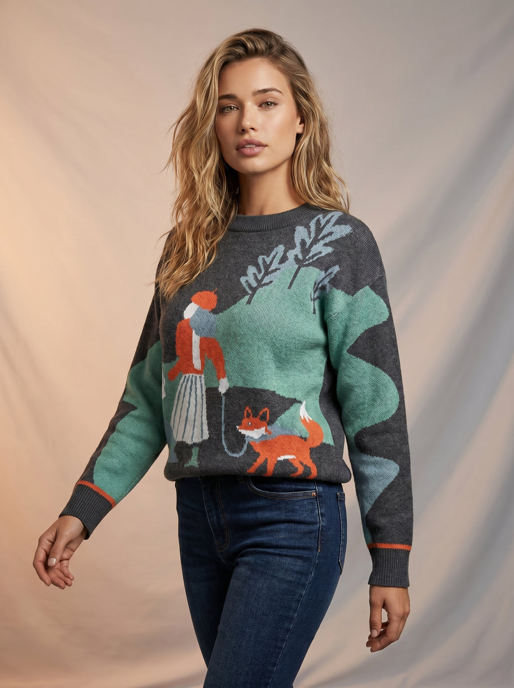 90's inspired vintage print Jumper