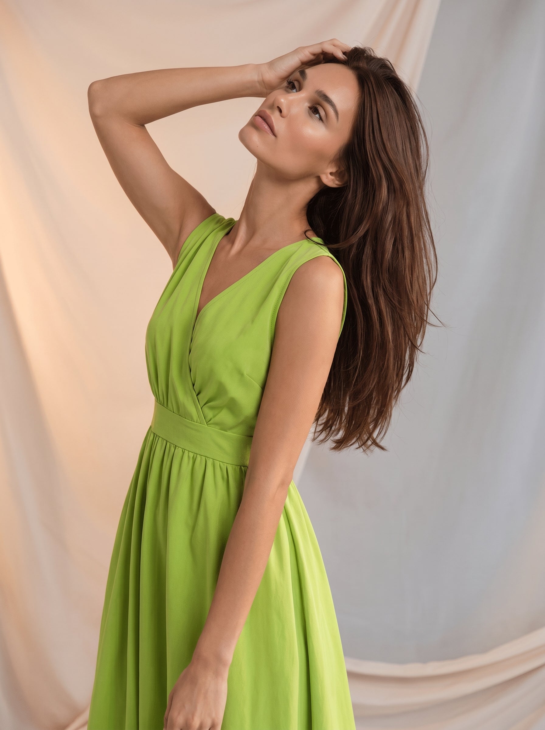 Cinched waist maxi dress