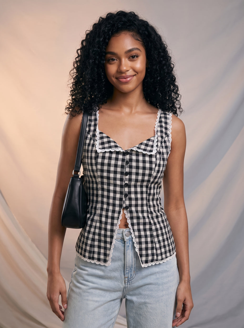 Gingham print top