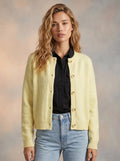 Yellow full length button down cardigan