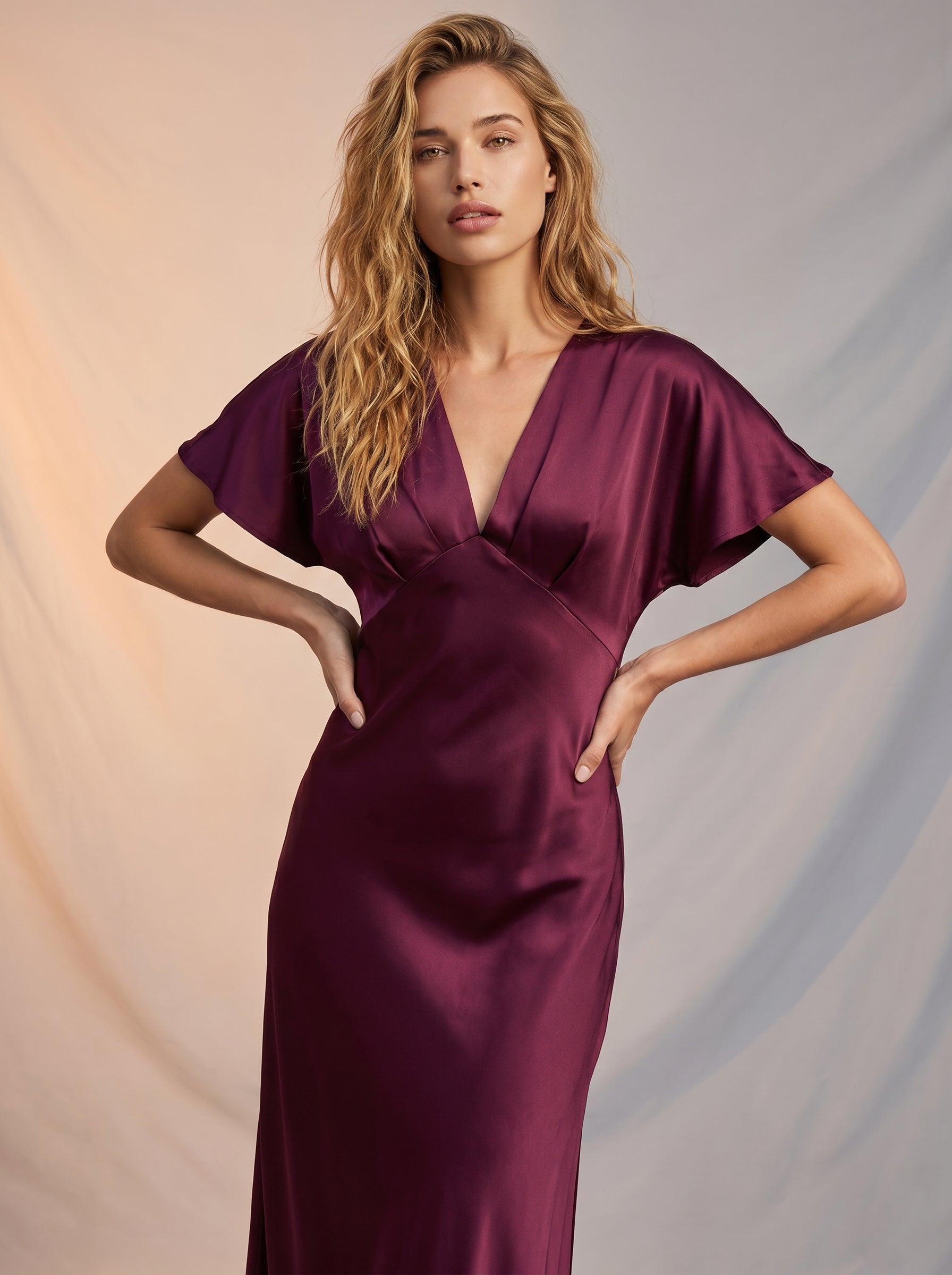 Slip style v-neck dress