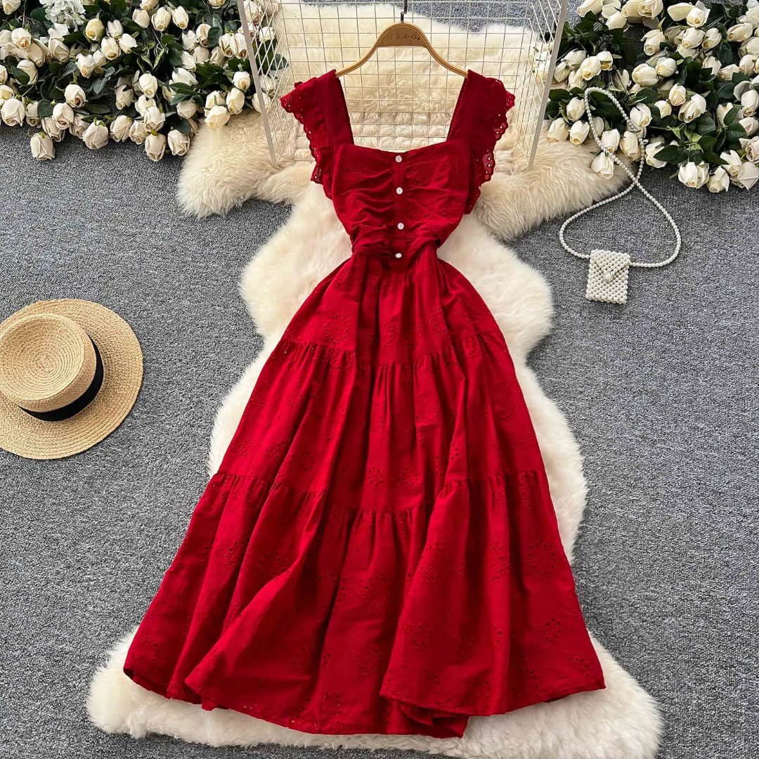Frilly sleeve detail maxi dress