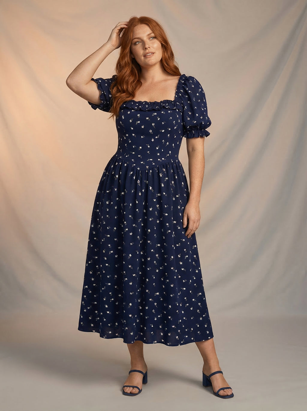 Ditsy print floral dress