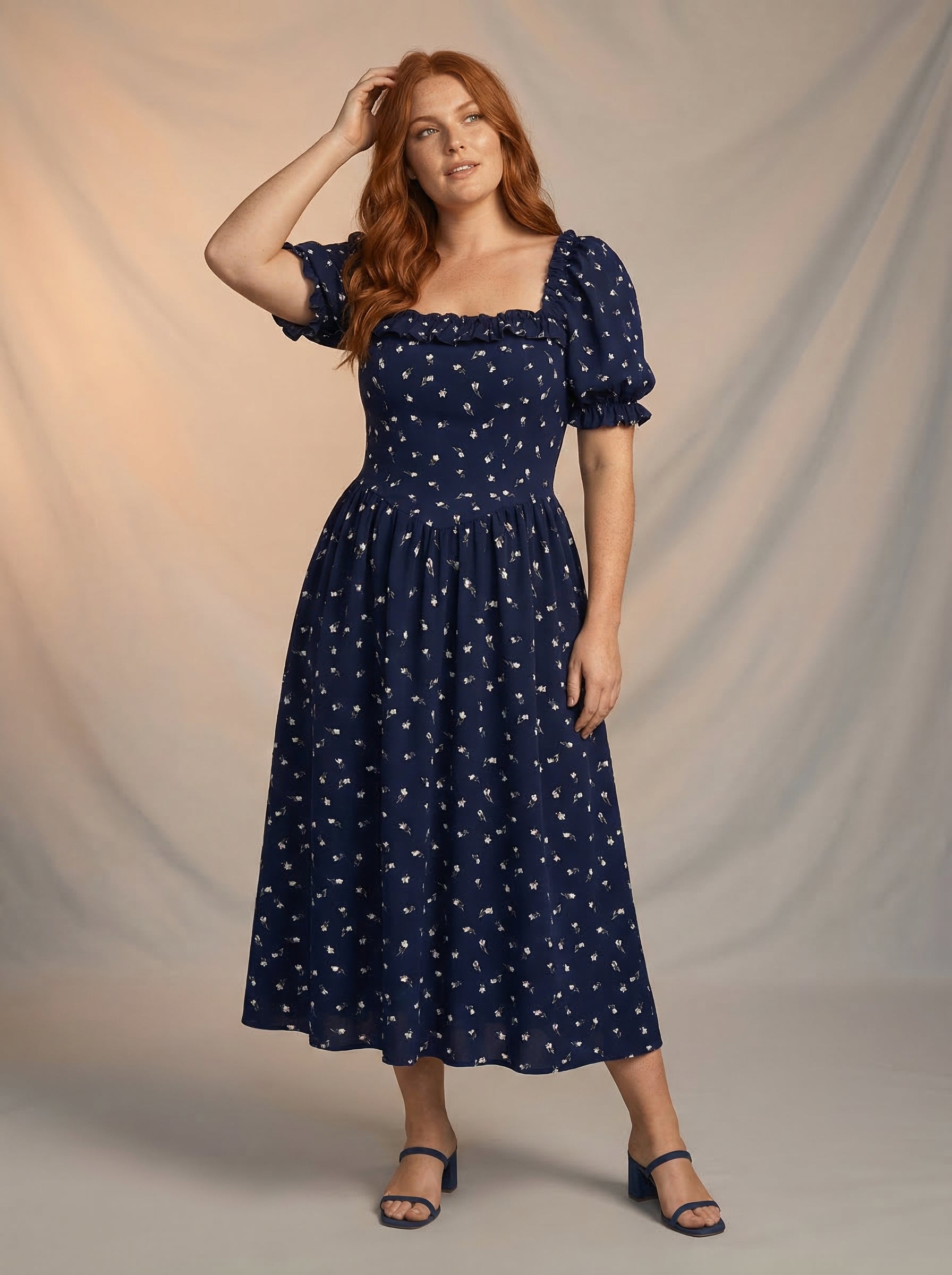 Ditsy print floral dress