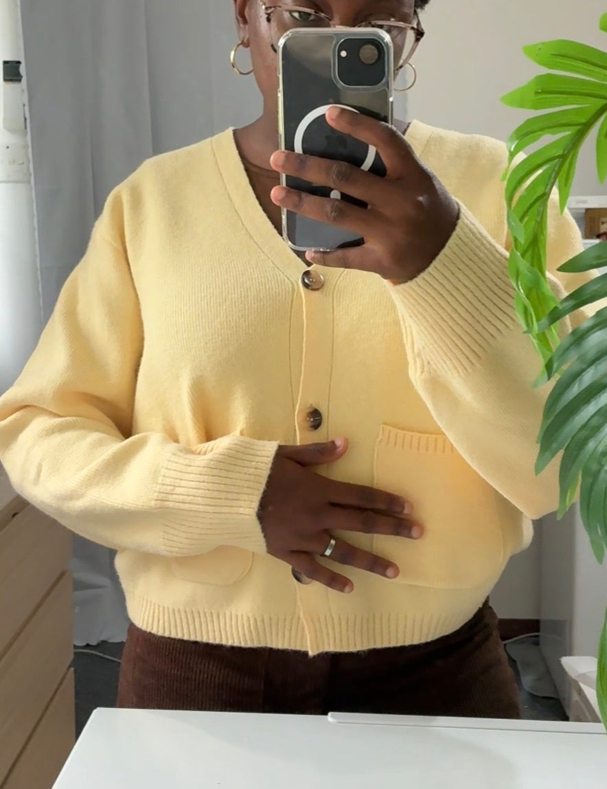 Cozy vee neck button down cardigan