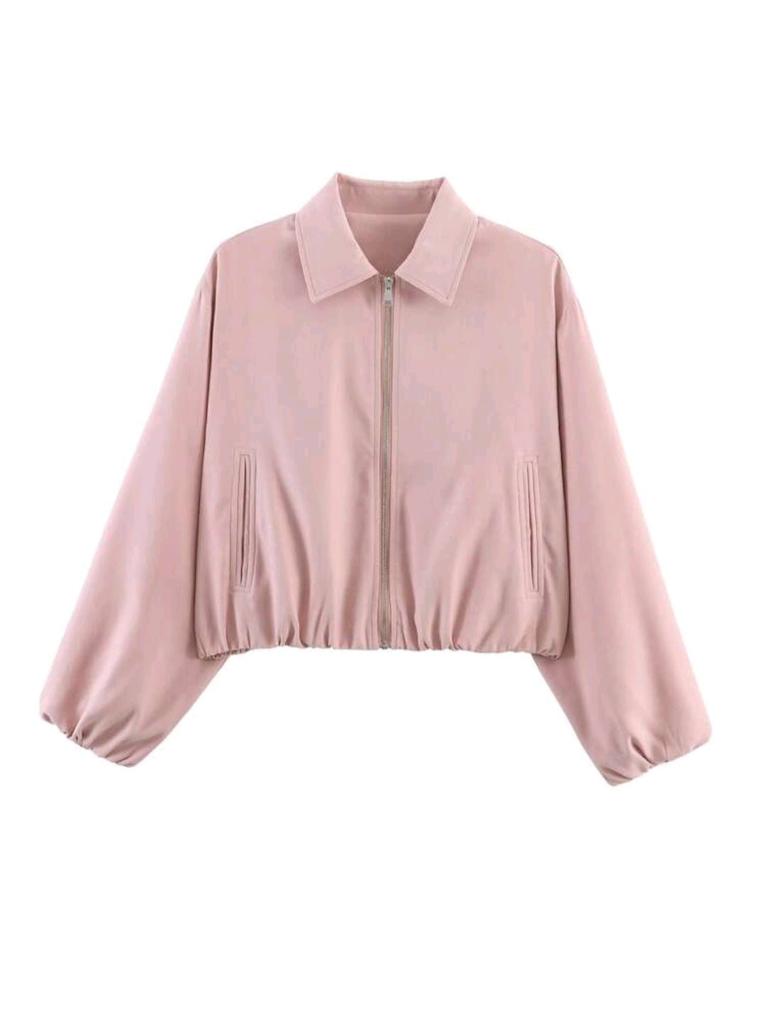 Zipper detail bomber jacket