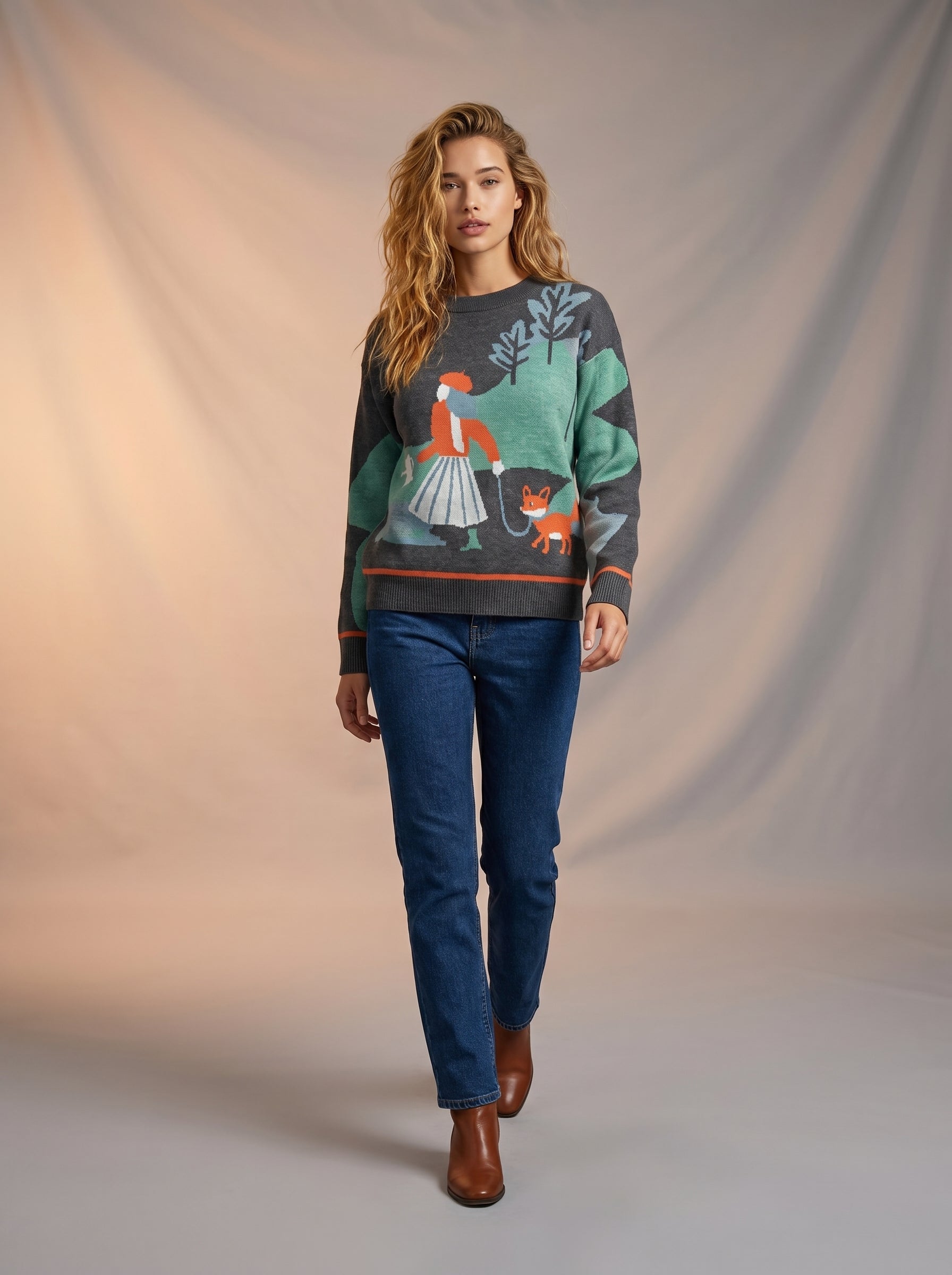 90's inspired vintage print Jumper