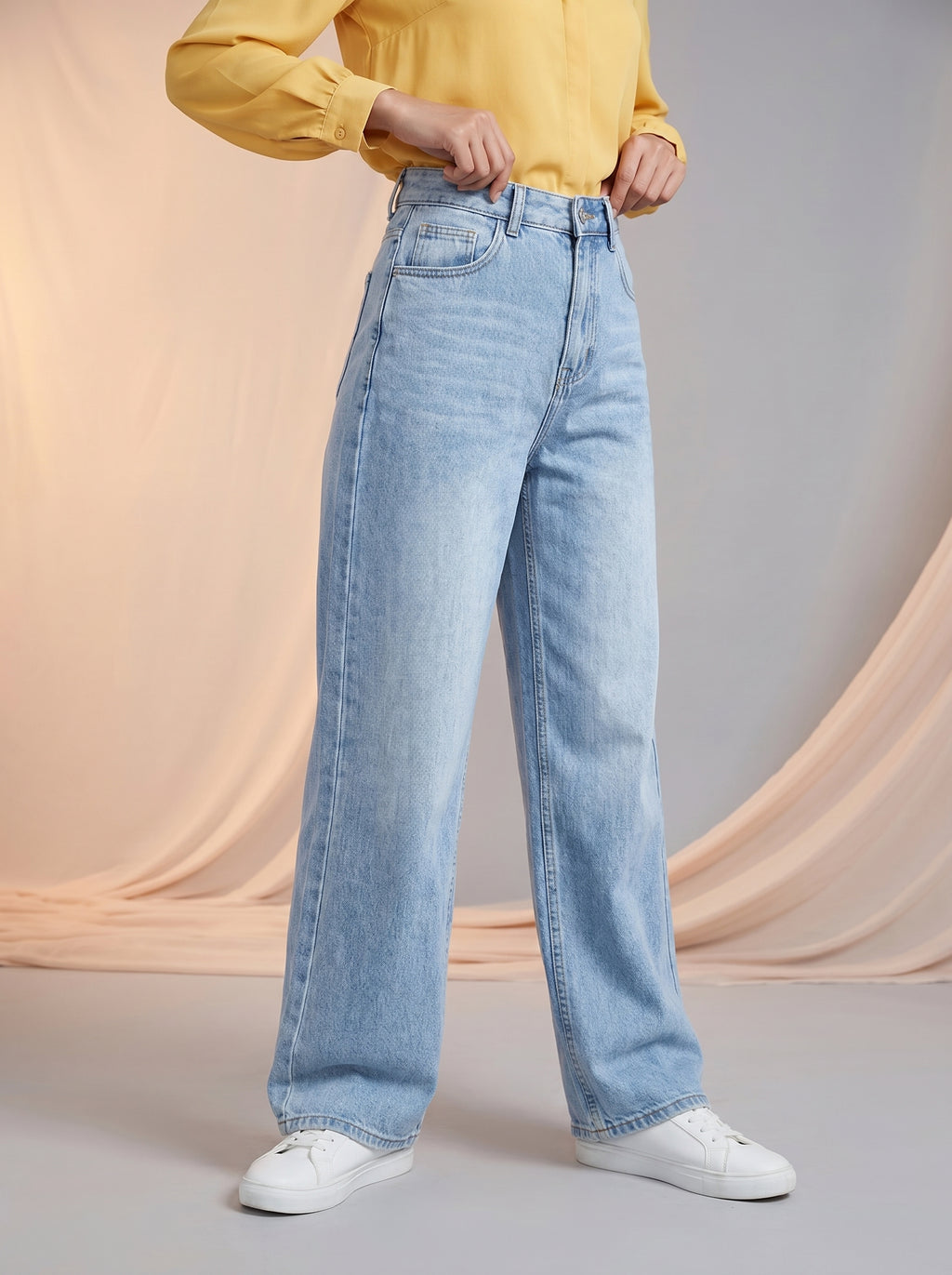 Straight cut mum style jeans