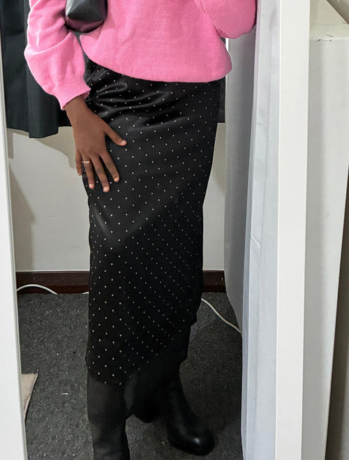 Black polka dot skirt