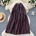 Elastic waist detail maxi ruffle skirt