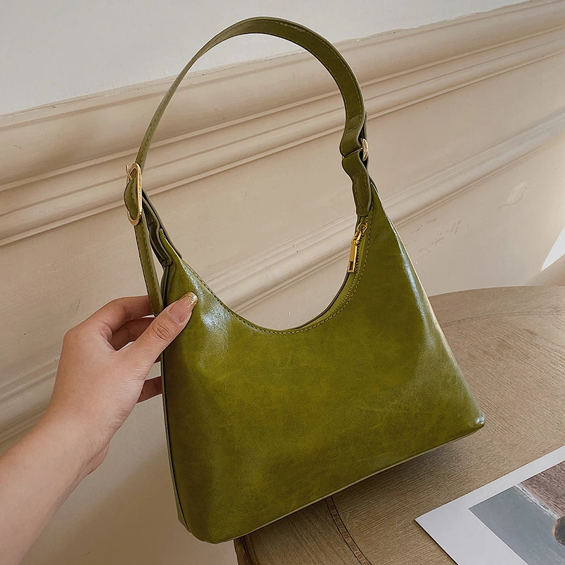 Green structured shoulder bag