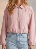 Zipper detail bomber jacket