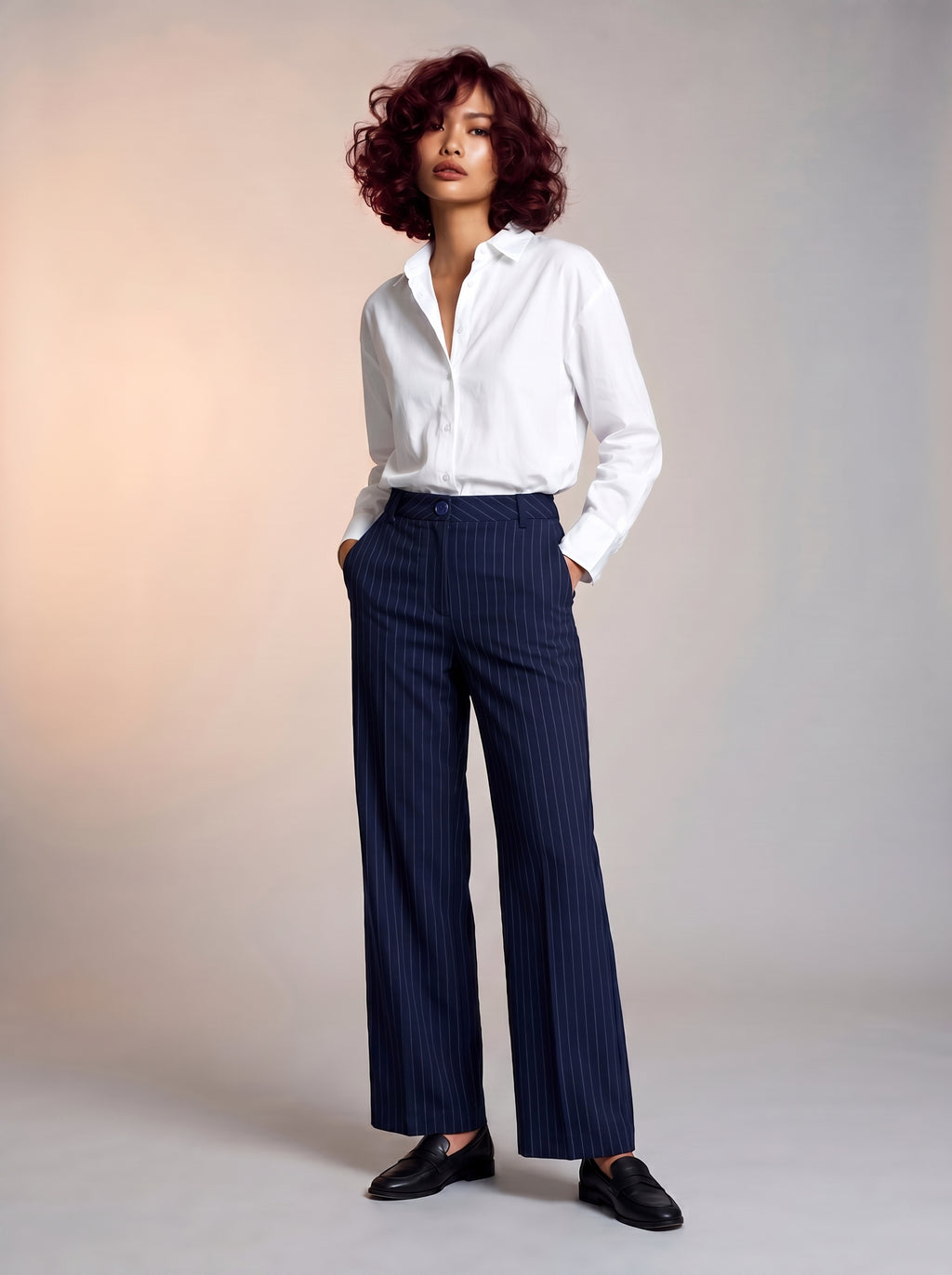 Striped navy pants