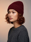 Burgundy knitted beanie