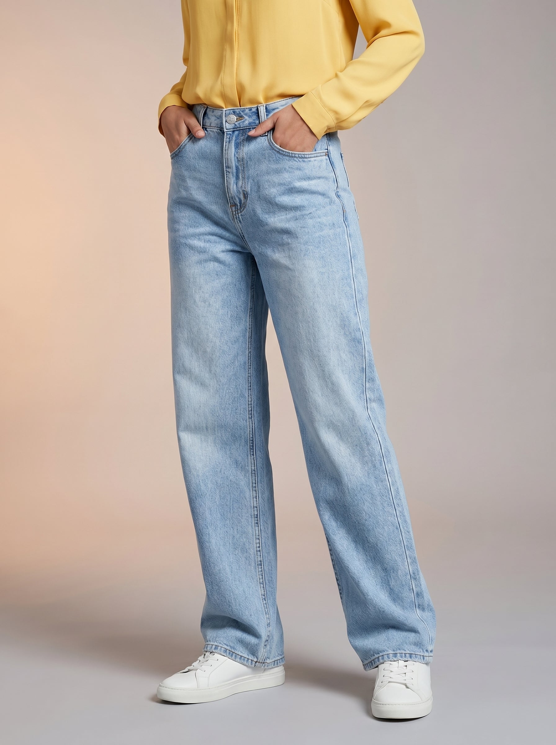 Straight cut mum style jeans