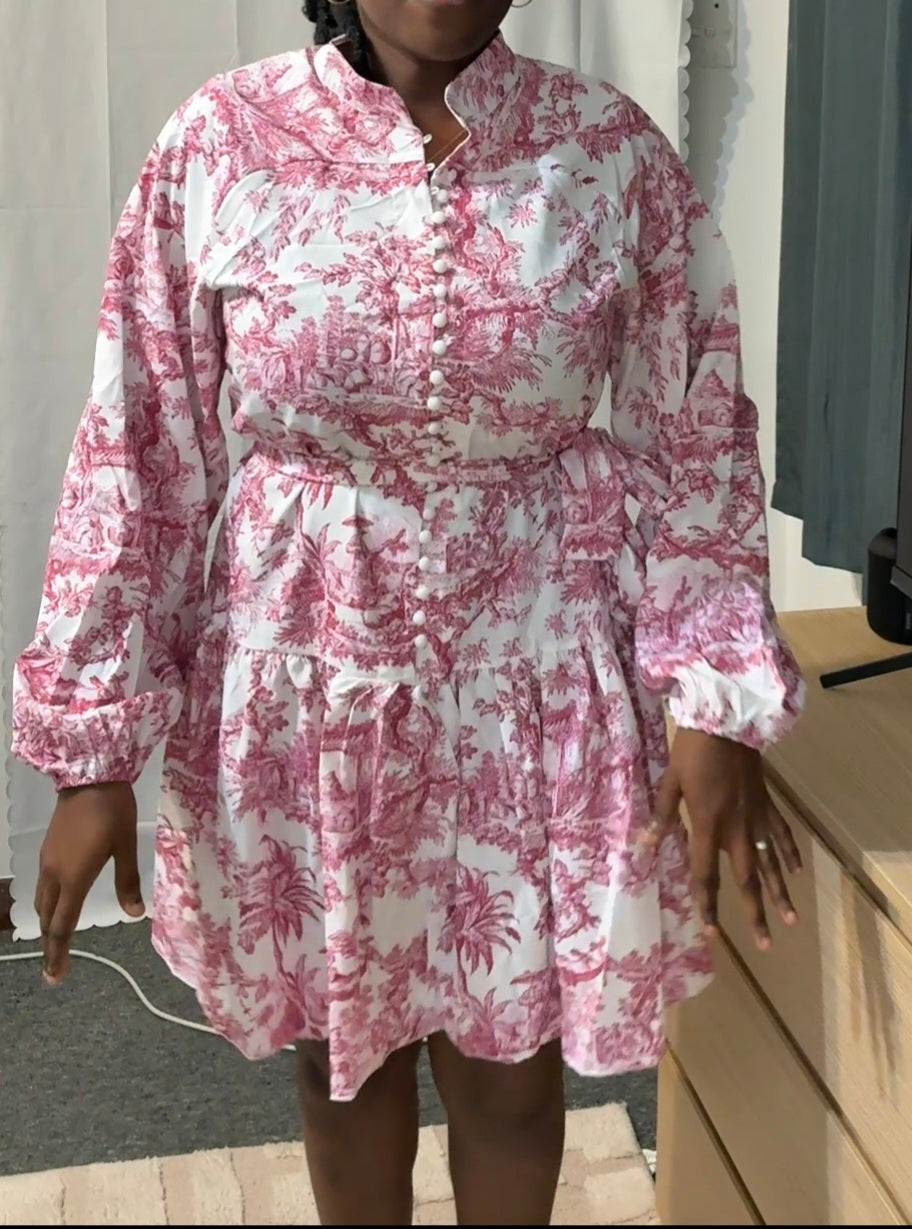 Vibrant floral print dress
