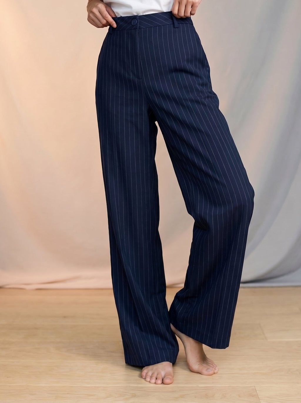 Striped navy pants