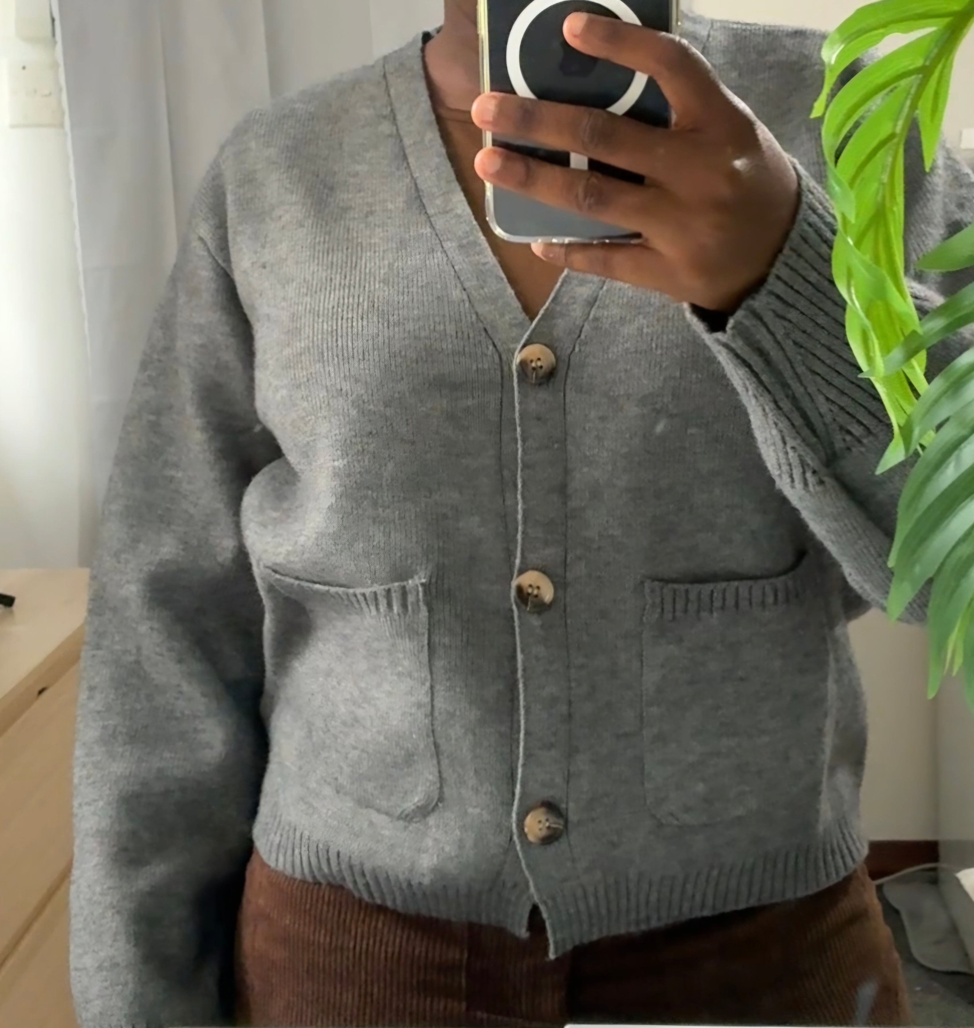 Cozy vee neck button down cardigan