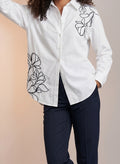 White embroidery detail shirt