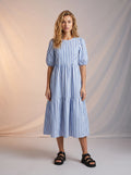 Blue striped easy dress