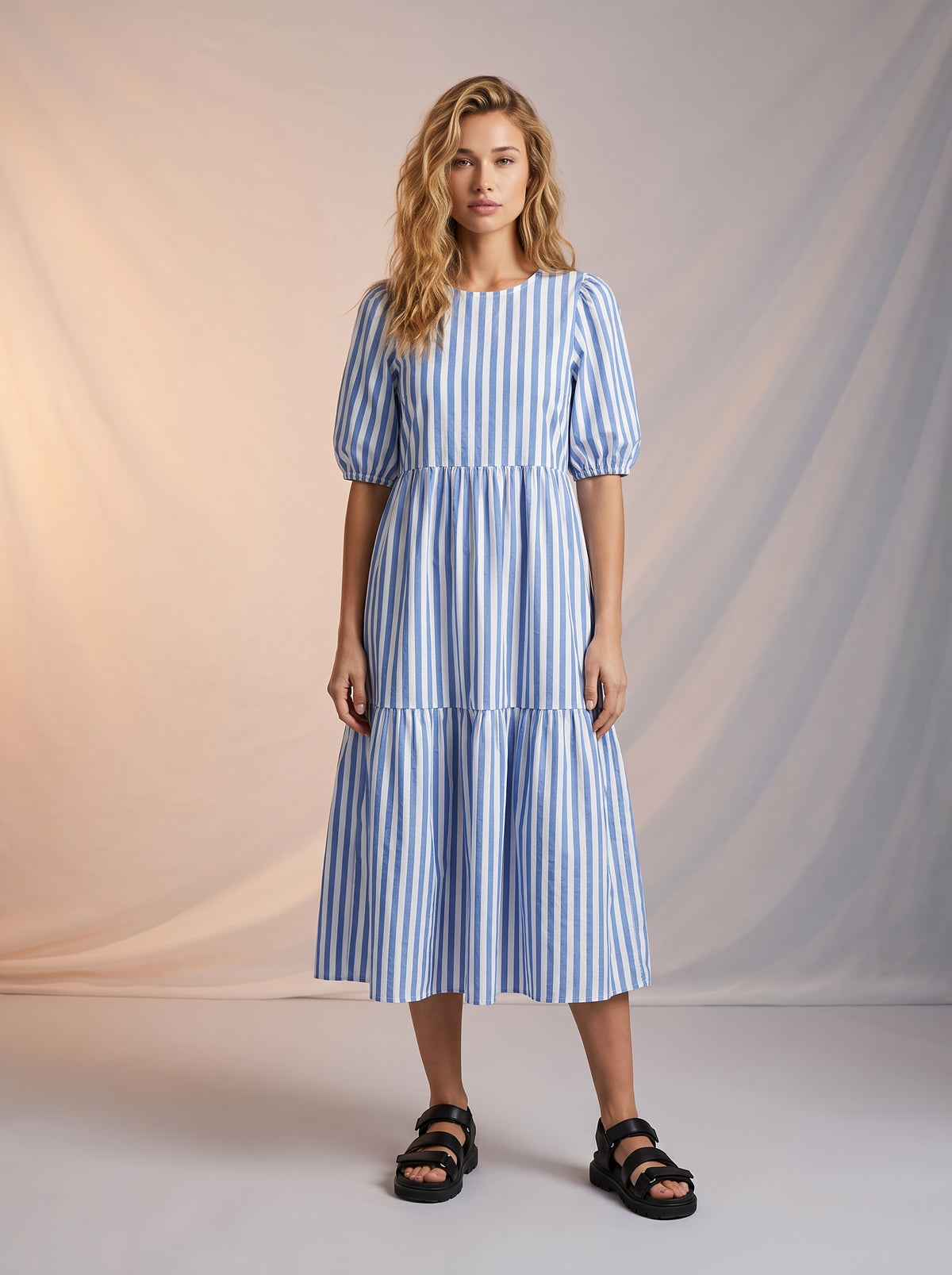 Blue striped easy dress