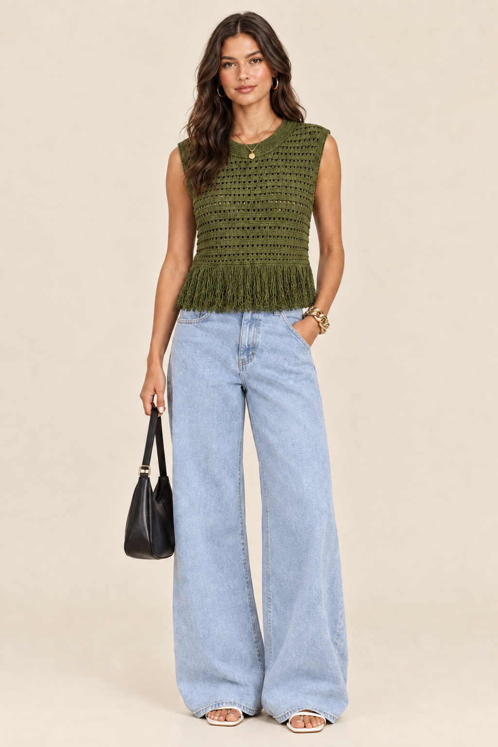 Shorter blouse front view