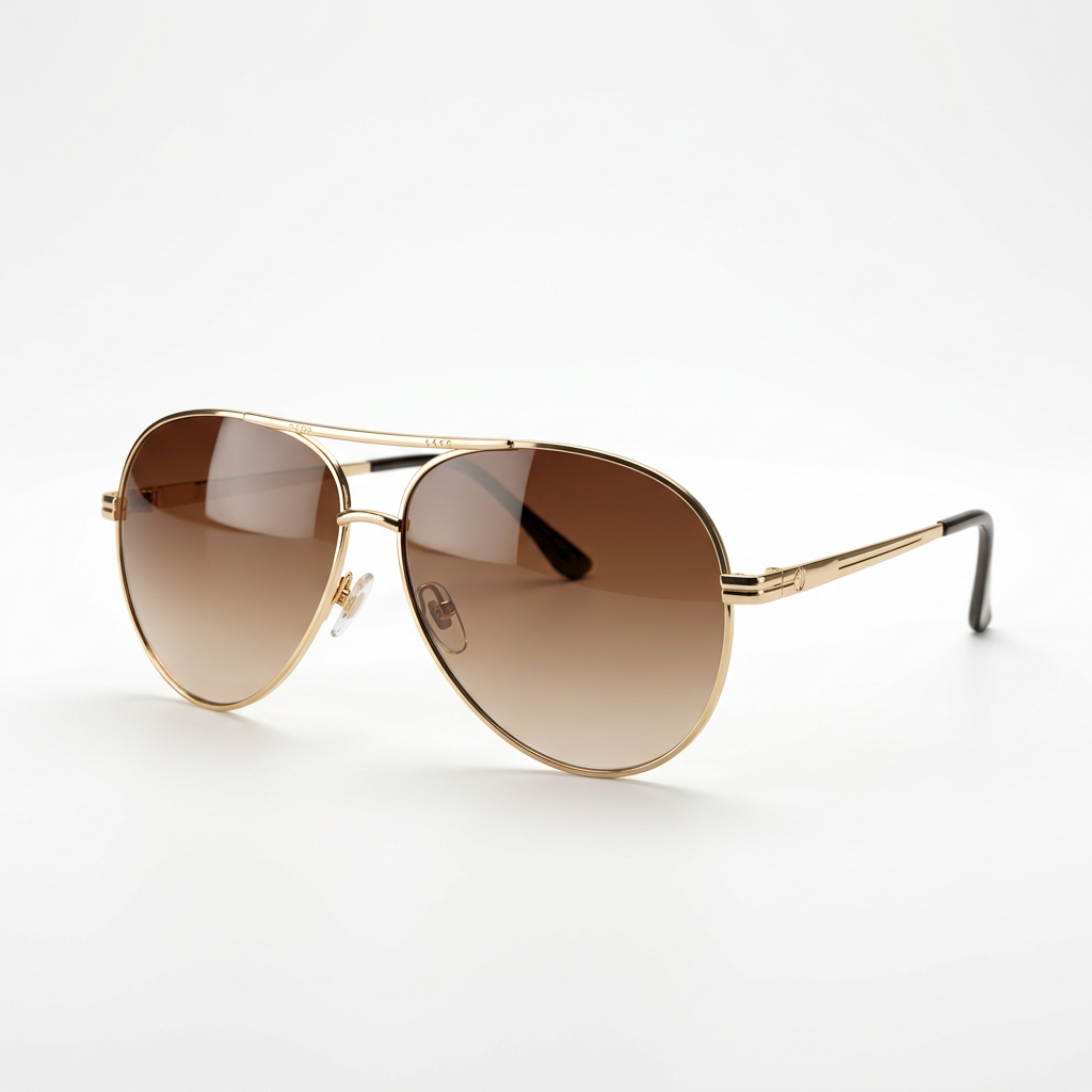 Classic Gold-Tone Aviator Sunglasses