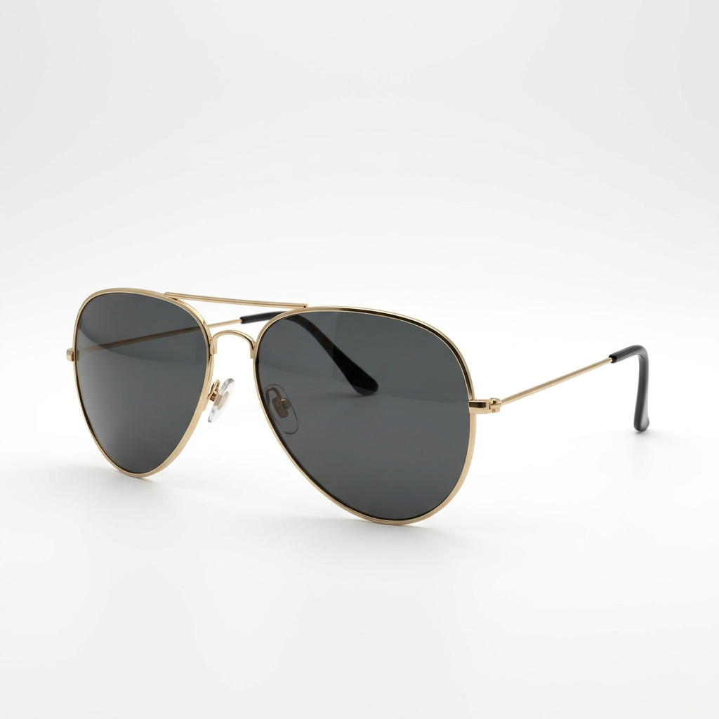 Classic Gold-Tone Aviator Sunglasses