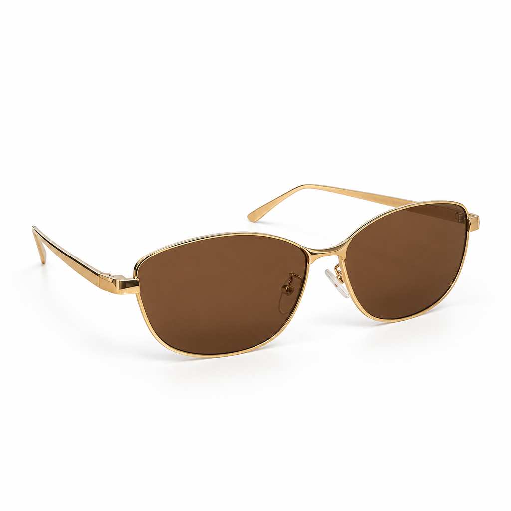 Solana Gold-Tone Sunglasses – Brown Lens