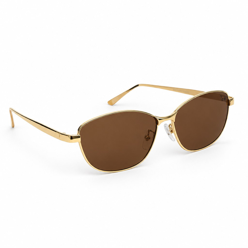 Solana Gold-Tone Sunglasses – Brown Lens